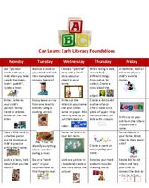 Supplemental Curriculum - Unit 7 - Calendar I Can Learn: Early Literacy Foundations