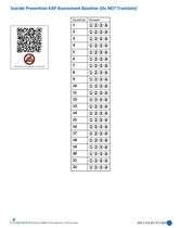 Suicide Prevention Toolkit Baseline Survey Answer Sheet