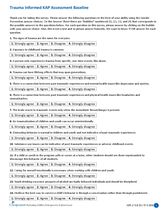 Trauma-Informed Training Baseline Survey Questionnaire