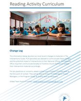 Reading Activity Curriculum Change Log